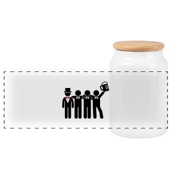 Marié Enterrement de vie de garçon Crew Jga - Boîte à biscuits avec couvercle en bois - blanc - Devant