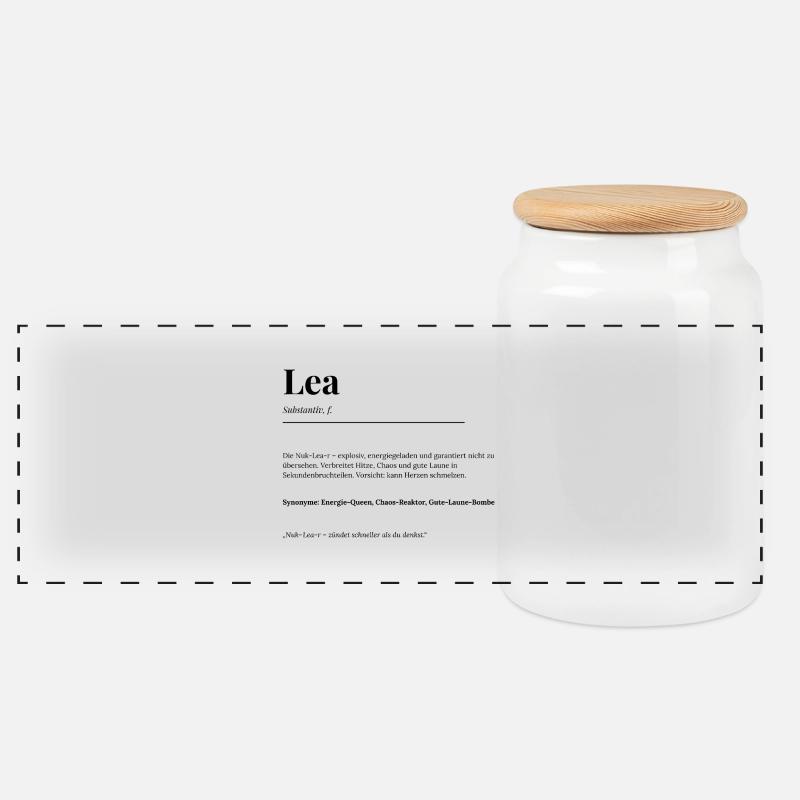 Lea - Panorama Keksdose mit Holzdeckel - Weiß