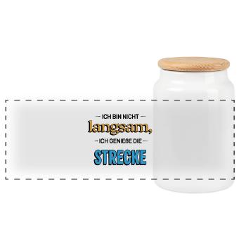 I'm not slow – Funny saying - Panoramic Cookie Jar with Wooden Lid - white - Front