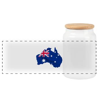 australia - Boîte à biscuits avec couvercle en bois - blanc - Devant