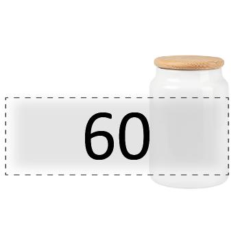 60th Birthday 60th Anniversary 60 Number 60 black - Panoramic Cookie Jar with Wooden Lid - white - Front