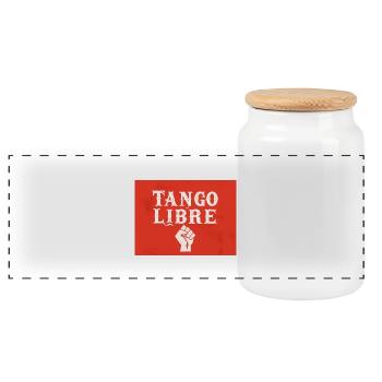 Tango Libre - Panoramic Cookie Jar with Wooden Lid - white - Front