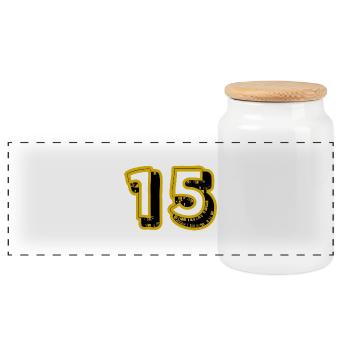 15. 15 YEARS. 15th ANNIVERSARY. 15 YEAR ANNIVERSARY. - Panoramic Cookie Jar with Wooden Lid - white - Front