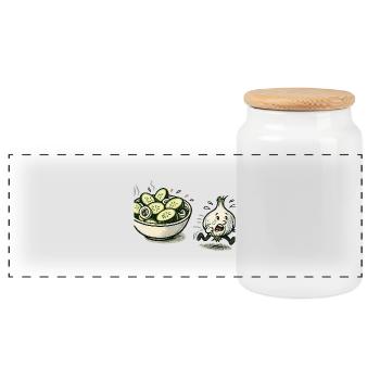 GurkenBowl pense que l’oignon est trop épicé - Boîte à biscuits avec couvercle en bois - blanc - Devant
