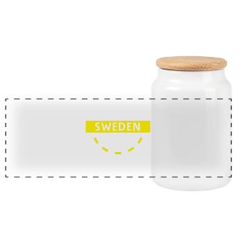 Drapeau suédois jaune Cercle Design - Boîte à biscuits avec couvercle en bois - blanc - Devant