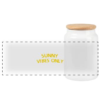 Only Sunny Vibes - Panoramic Cookie Jar with Wooden Lid - white - Front