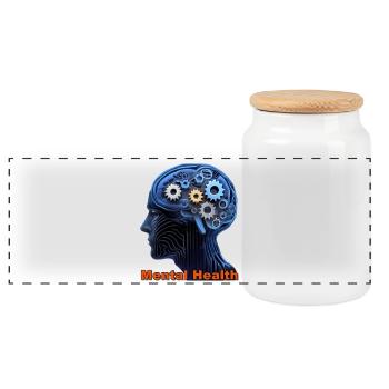 Bless you - Panoramic Cookie Jar with Wooden Lid - white - Front