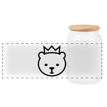 Berlin Bear - Panoramic Cookie Jar with Wooden Lid - white - Front