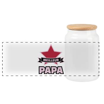 meilleur papa - Boîte à biscuits avec couvercle en bois - blanc - Devant