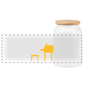 A Jazz Musician Plays On The Piano - Panoramic Cookie Jar with Wooden Lid - white - Front