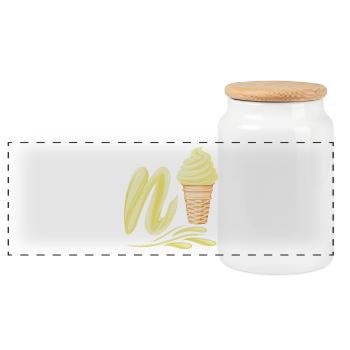 N'ice Softeis-Emoji mit Buchstaben N Vanille - Panorama Keksdose mit Holzdeckel - Weiß - Vorne