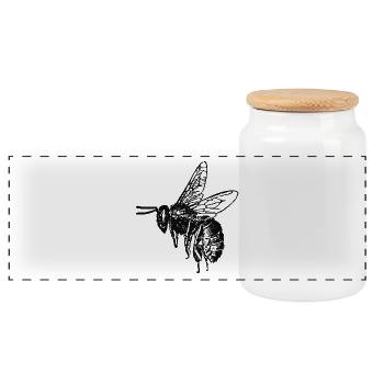 bie 63 - Boîte à biscuits avec couvercle en bois - blanc - Devant