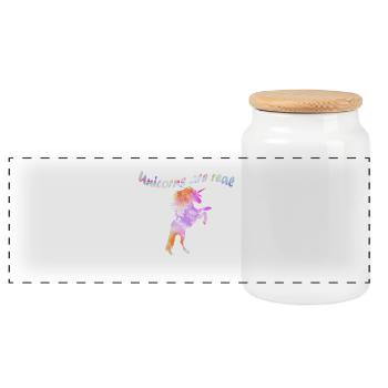 unicorns are real einhorn einhoerner - Panorama Keksdose mit Holzdeckel - Weiß - Vorne