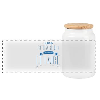 Couvreur personne ne peut cadeau - Boîte à biscuits avec couvercle en bois - blanc - Devant