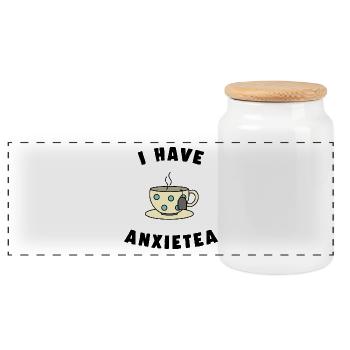 Ich habe ANXIETEA Tee - Panorama Keksdose mit Holzdeckel - Weiß - Vorne