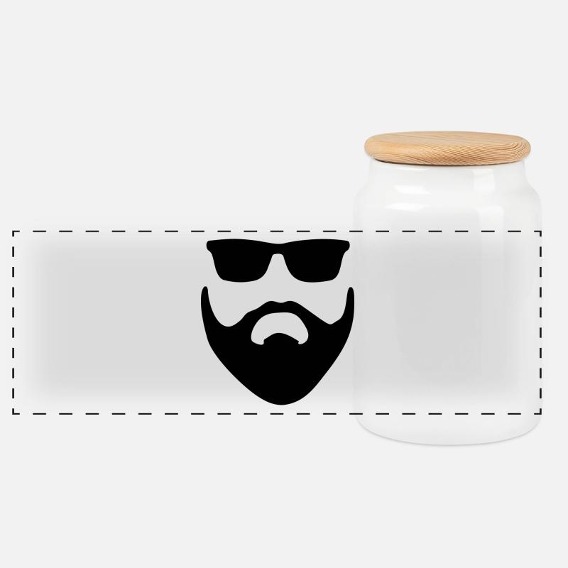 beard - Panorama Keksdose mit Holzdeckel - Weiß