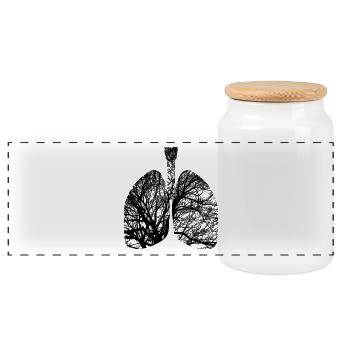 lungs - Panoramic Cookie Jar with Wooden Lid - white - Front