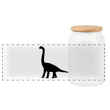 Riesen Dinosaurier Tolles Geschenk Kinder Idee - Panorama Keksdose mit Holzdeckel - Weiß - Vorne