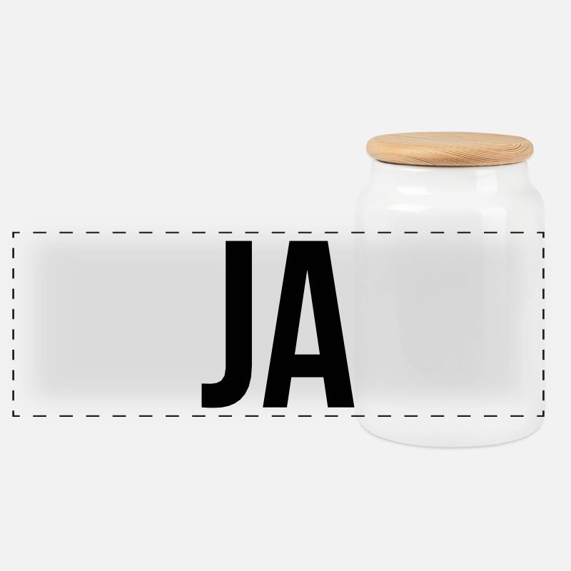 Ja - Panorama Keksdose mit Holzdeckel - Weiß