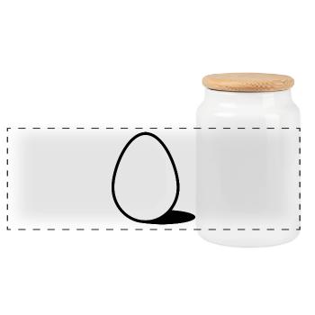 An Egg - Boîte à biscuits avec couvercle en bois - blanc - Devant