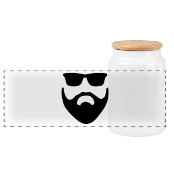 Cool Hipster - Panoramic Cookie Jar with Wooden Lid - white - Front