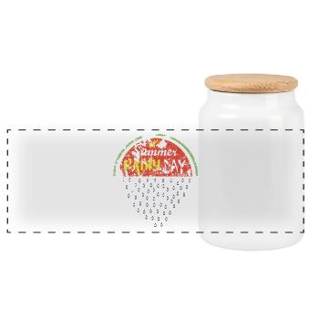 eissegler été melon pluie - Boîte à biscuits avec couvercle en bois - blanc - Devant