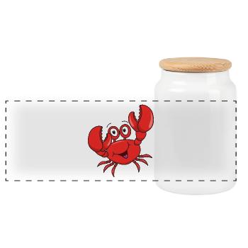 Cancer crab - Panoramic Cookie Jar with Wooden Lid - white - Front