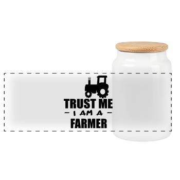 trust me i m a farmer 2 - Panoramic Cookie Jar with Wooden Lid - white - Front