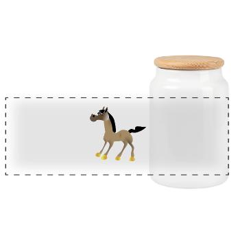 cheval 01 - Boîte à biscuits avec couvercle en bois - blanc - Devant