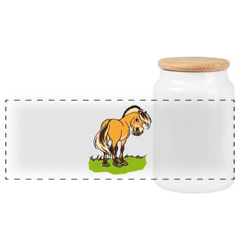 Freundliches Fjordpferd (Ohne Text) - Boîte à biscuits avec couvercle en bois - blanc - Devant