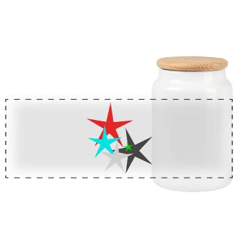 Star Star - Panoramic Cookie Jar with Wooden Lid - white - Front