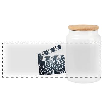 los Angeles - Panoramic Cookie Jar with Wooden Lid - white - Front