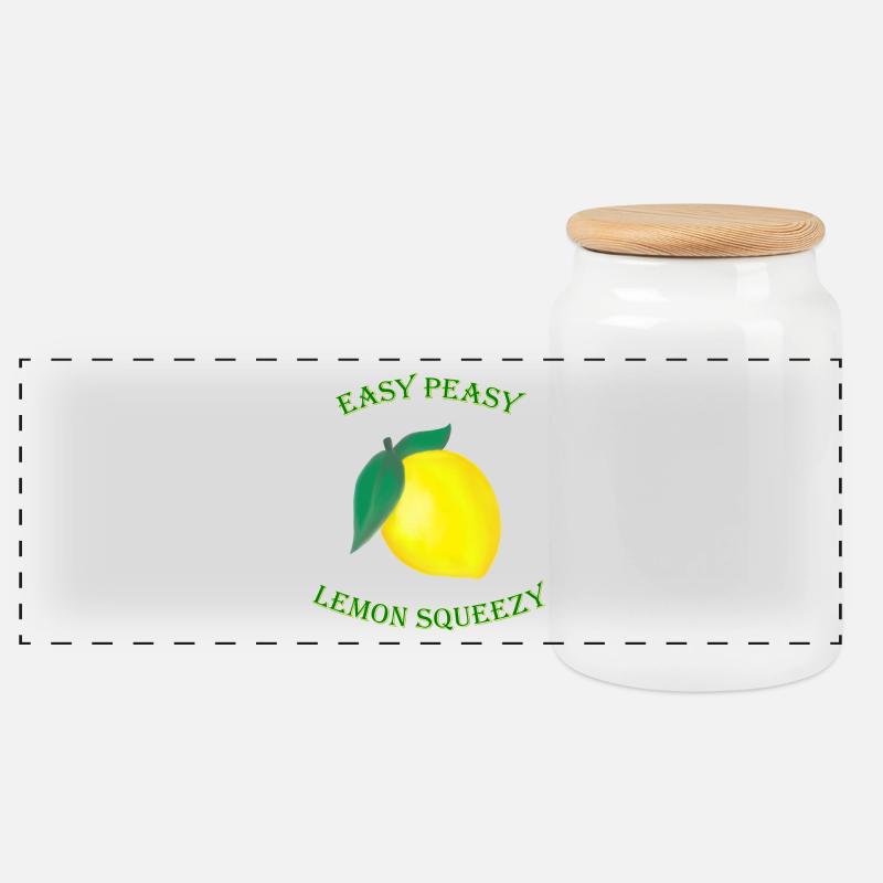 Easy Peasy Lemon Squeezy - Panorama Keksdose mit Holzdeckel - Weiß