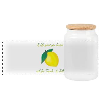 If life gives you lemons, ask for Tequila & Salt - Panorama Keksdose mit Holzdeckel - Weiß - Vorne