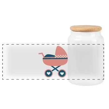 Cadeaux de naissance pour bébé - Boîte à biscuits avec couvercle en bois - blanc - Devant