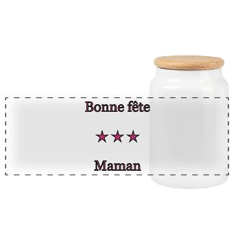 BONNE FÊTE MAMAN. MAMAN. FÊTE DES MÈRES. JE T'AIME - Boîte à biscuits avec couvercle en bois - blanc - Devant