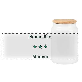 FÊTE DES MÈRES. BONNE FÊTE MAMAN. MAMAN. JE T'AIME - Boîte à biscuits avec couvercle en bois - blanc - Devant