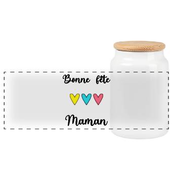 BONNE FÊTE MAMAN. MAMAN. FÊTE DES MÈRES - Boîte à biscuits avec couvercle en bois - blanc - Devant