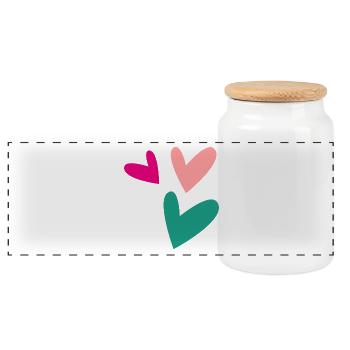 SAINT VALENTINE. bachelorette party. I LOVE YOU. I LOVE YOU. LOVE - Panoramic Cookie Jar with Wooden Lid - white - Front