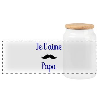 FÊTE DES PÈRES. BONNE FÊTE PAPA. PAPA. BONNE FÊTE. - Boîte à biscuits avec couvercle en bois - blanc - Devant