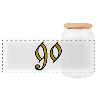 90. 90 ANS. 90e ANNIVERSAIRE. ANNIVERSAIRE 90 ANS. - Boîte à biscuits avec couvercle en bois - blanc - Devant