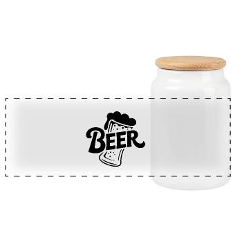 Beer - Funny Beer Logo Tshirt - Panorama Keksdose mit Holzdeckel - Weiß - Vorne