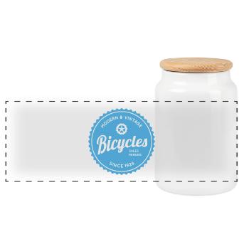 Bicyclettes modernes et vintage - Boîte à biscuits avec couvercle en bois - blanc - Devant
