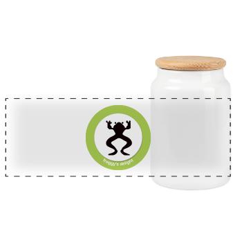 Logo Froggy Classique - Boîte à biscuits avec couvercle en bois - blanc - Devant
