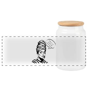 Conscience et Gratitude en Silhouette - Boîte à biscuits avec couvercle en bois - blanc - Devant