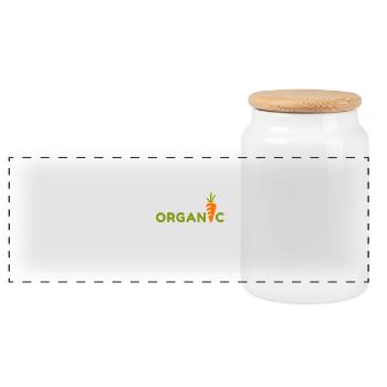 Organic. Bio. Essen. - Panorama Keksdose mit Holzdeckel - Weiß - Vorne