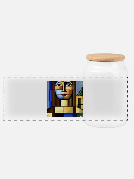 Mona Würfel - Panorama Keksdose mit Holzdeckel - Weiß