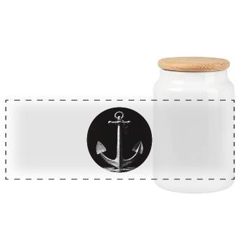 Gris ancre - Boîte à biscuits avec couvercle en bois - blanc - Devant