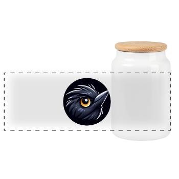 Oiseau merle comique - Boîte à biscuits avec couvercle en bois - blanc - Devant