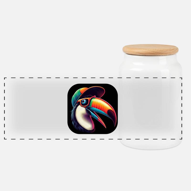 Lunettes de soleil Toucan Beak Cap - Boîte à biscuits avec couvercle en bois - blanc
